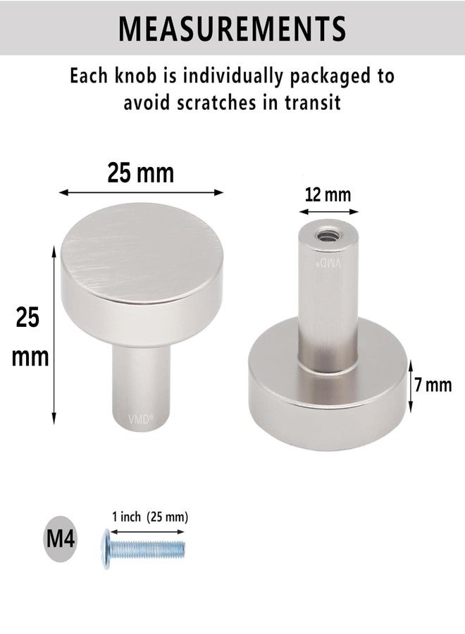 VMD, Round S.S Matt Knobs for Dresser Drawer, Bathroom, Kitchen Cabinet Pulls, Modern Furniture Hardware (Pack of 8) - Image 2